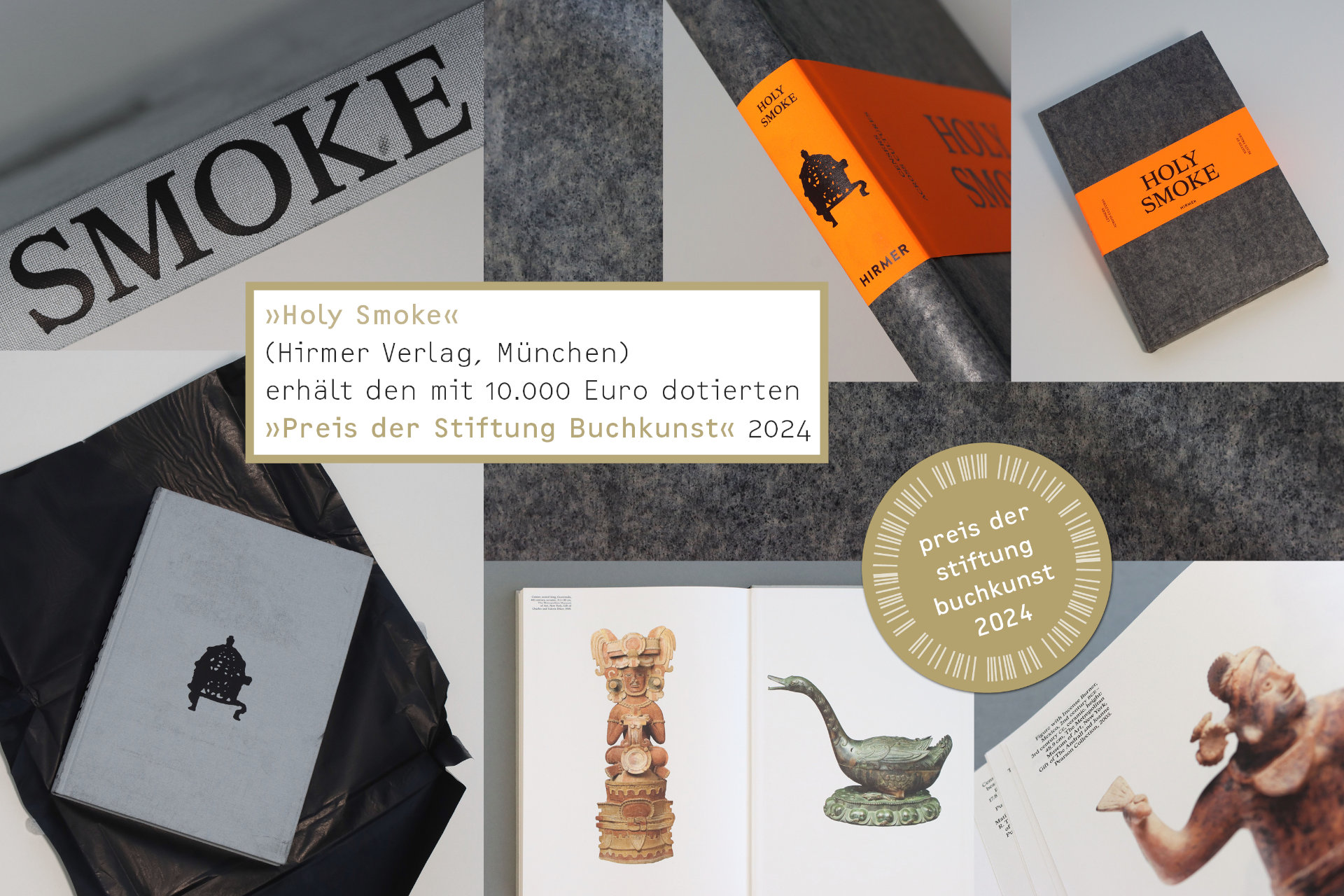 Preis der Stiftung Buchkunst 2024 geht an «Holy Smoke» aus dem Hirmer Verlag