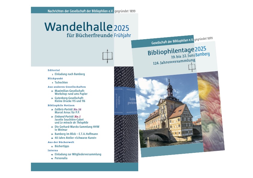 Wandelhalle und Tagungsheft 2025