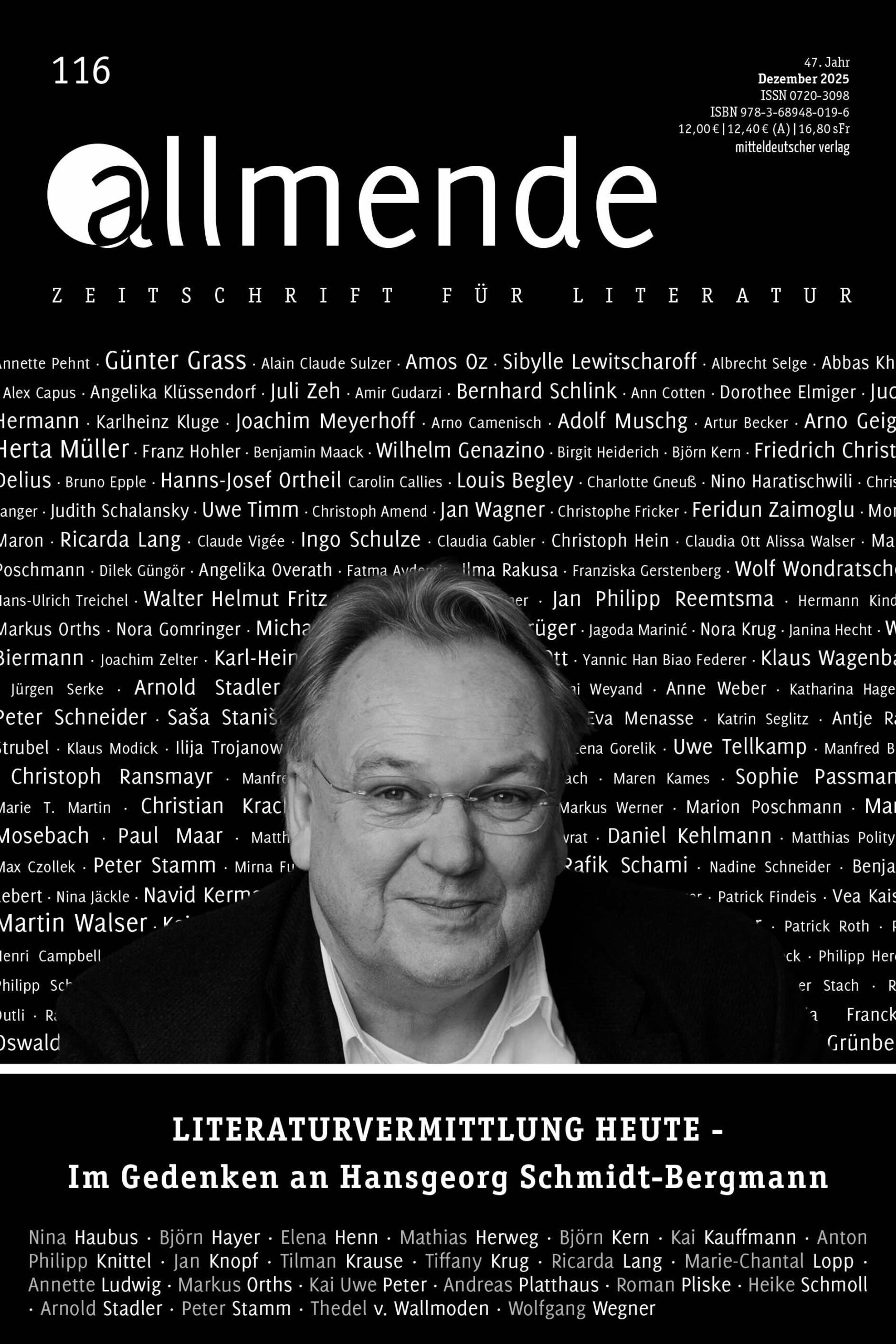 allmende 116: Im Gedenken an Prof. Dr. Hansgeorg Schmidt-Bergmann